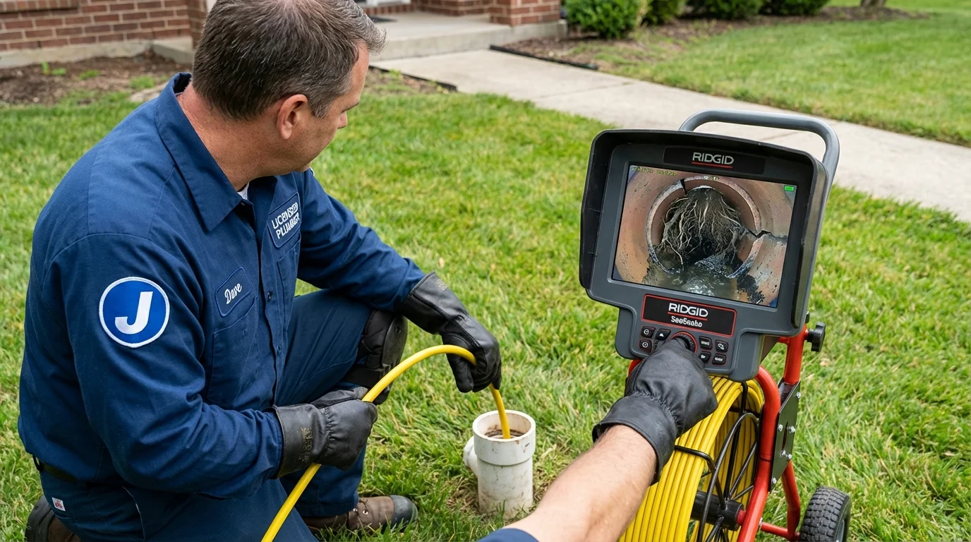 Sewer camera inspection being performed by Johns Plumbing LLC in Moscow